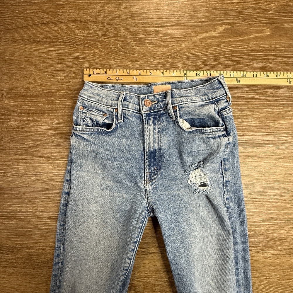 Mother The Insider Ankle Jeans Women Size 25 Distressed Crop Blue USA Flaw - Picture 8 of 13